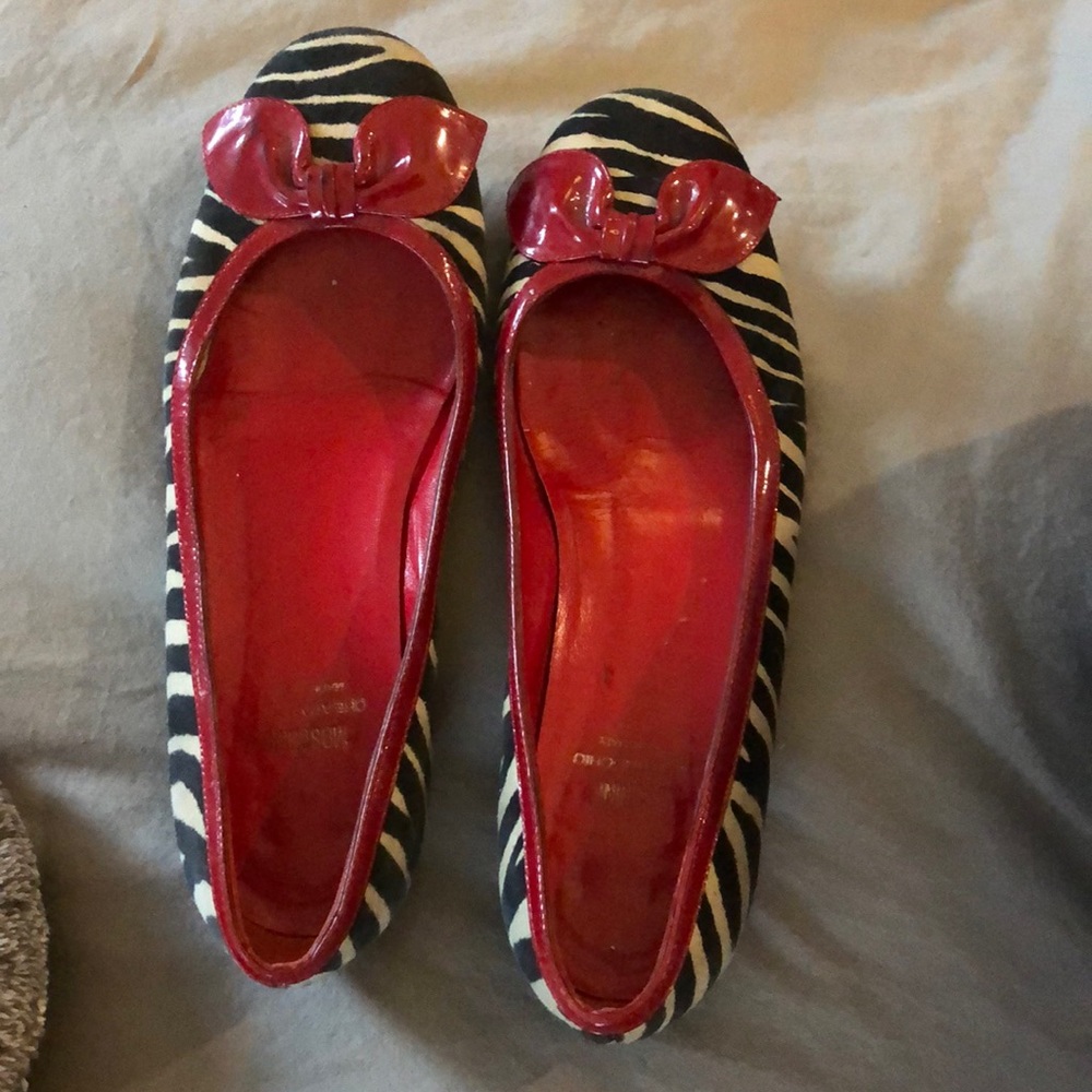 authentic moschino zebra flats